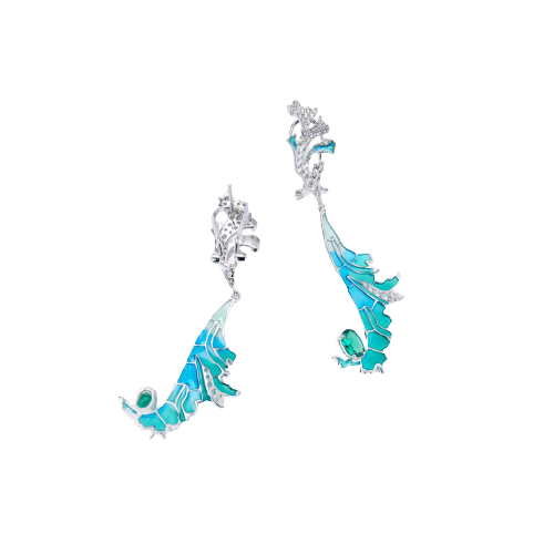 Romantic Theme Enamel Drop Earrings for Women