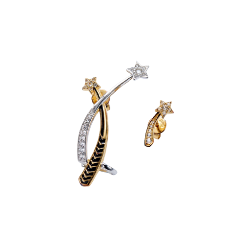 Meteor Enamel Ear Bone Clips and Studs Earrings for Women