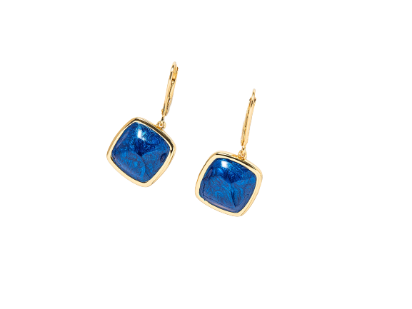 Blue Ocean Enamel Drop Earrings for Women