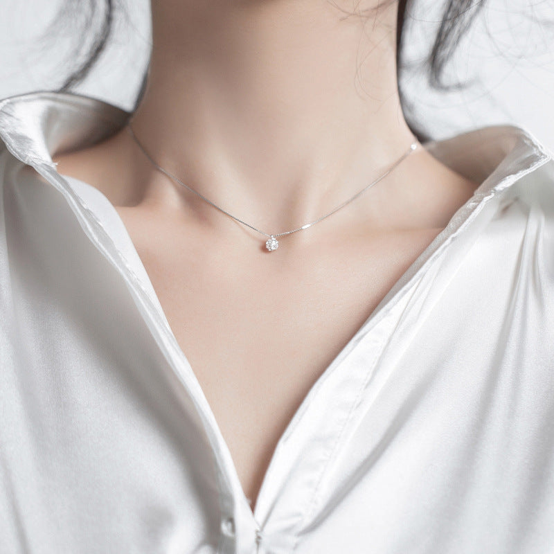 Bead Zircon Silver Necklace for Women