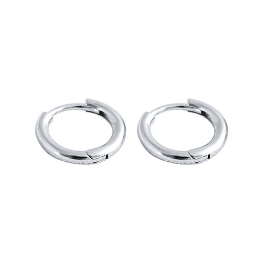 Circle Silver Hoop Earrings for Women