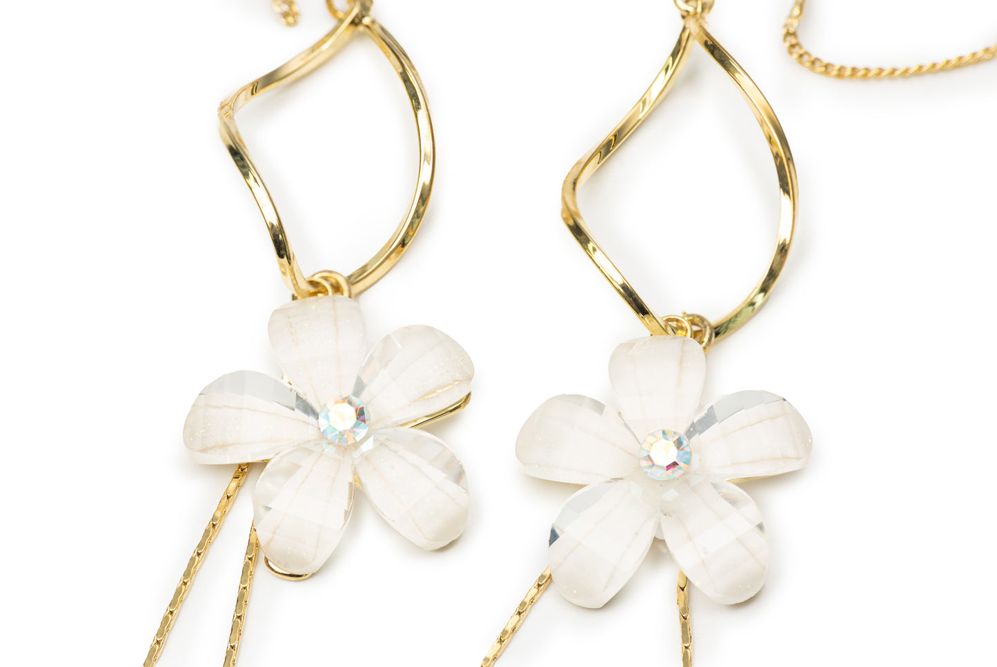Flower Star Drop Earrings - Golden Drop Earrings for Women