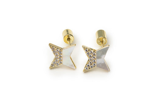 Planderful Cross Star Studs - Golden Studs for Women