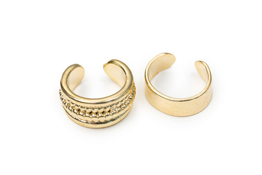 Planderful Golden Classic Ear Clips - Golden Ear Clips for Women