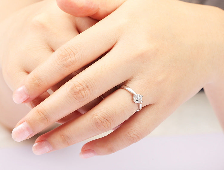 3A Zircon Soleste Halo Silver Ring for Women