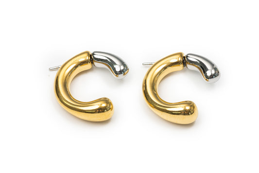 Planderful Golden Hoops with Silver Lifts