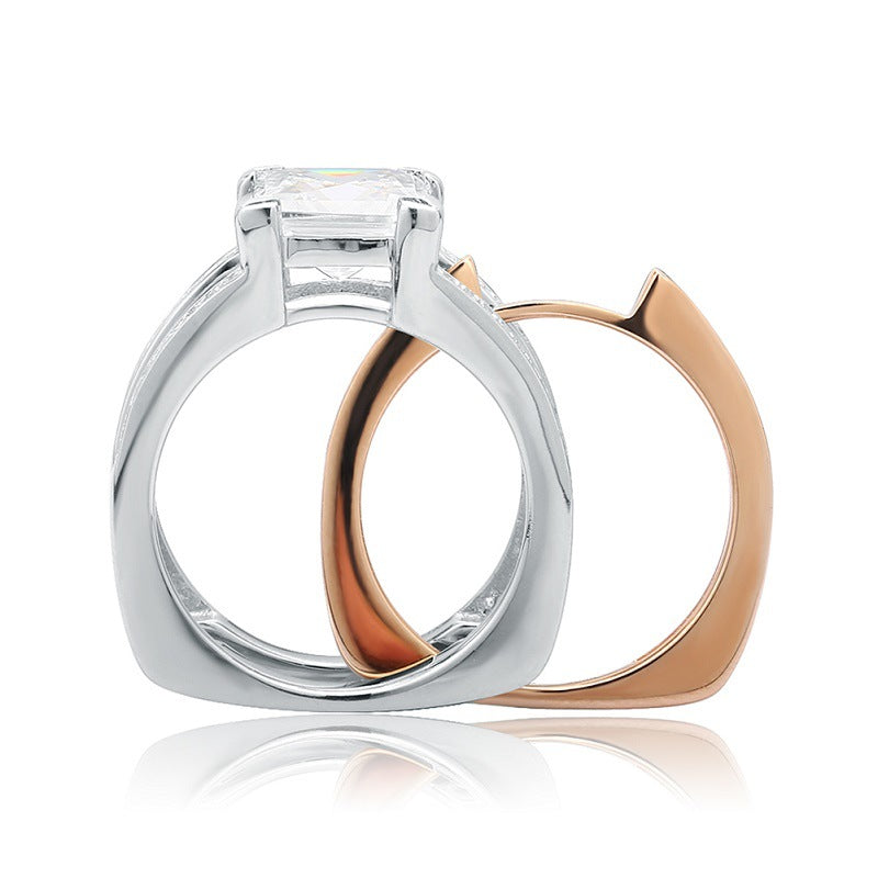 925 Silver Golden and Silver Ring for Women
