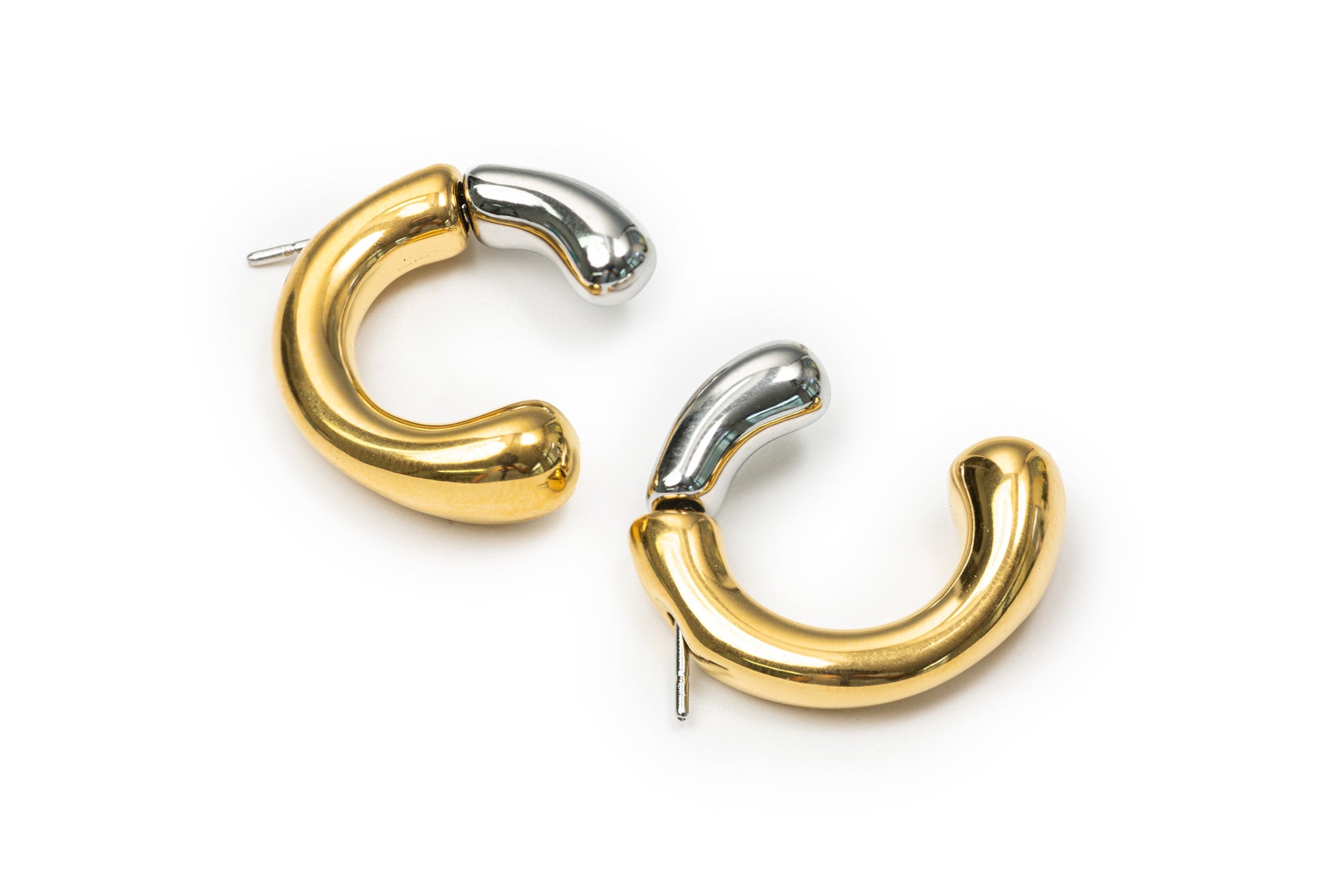 Planderful Golden Hoops with Silver Lifts