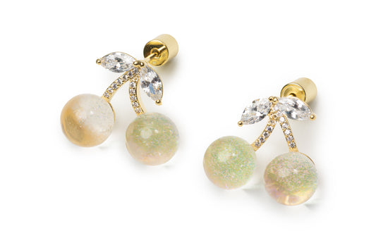 Planderful Cherry Studs - Golden Studs for Women