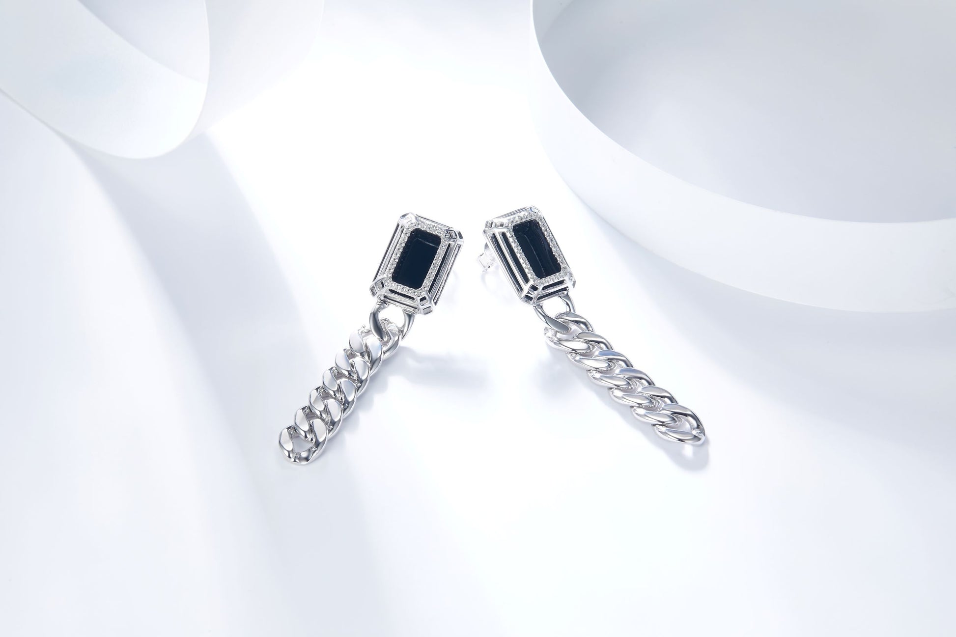 Guban Link Chain Enamel Earrings for Women