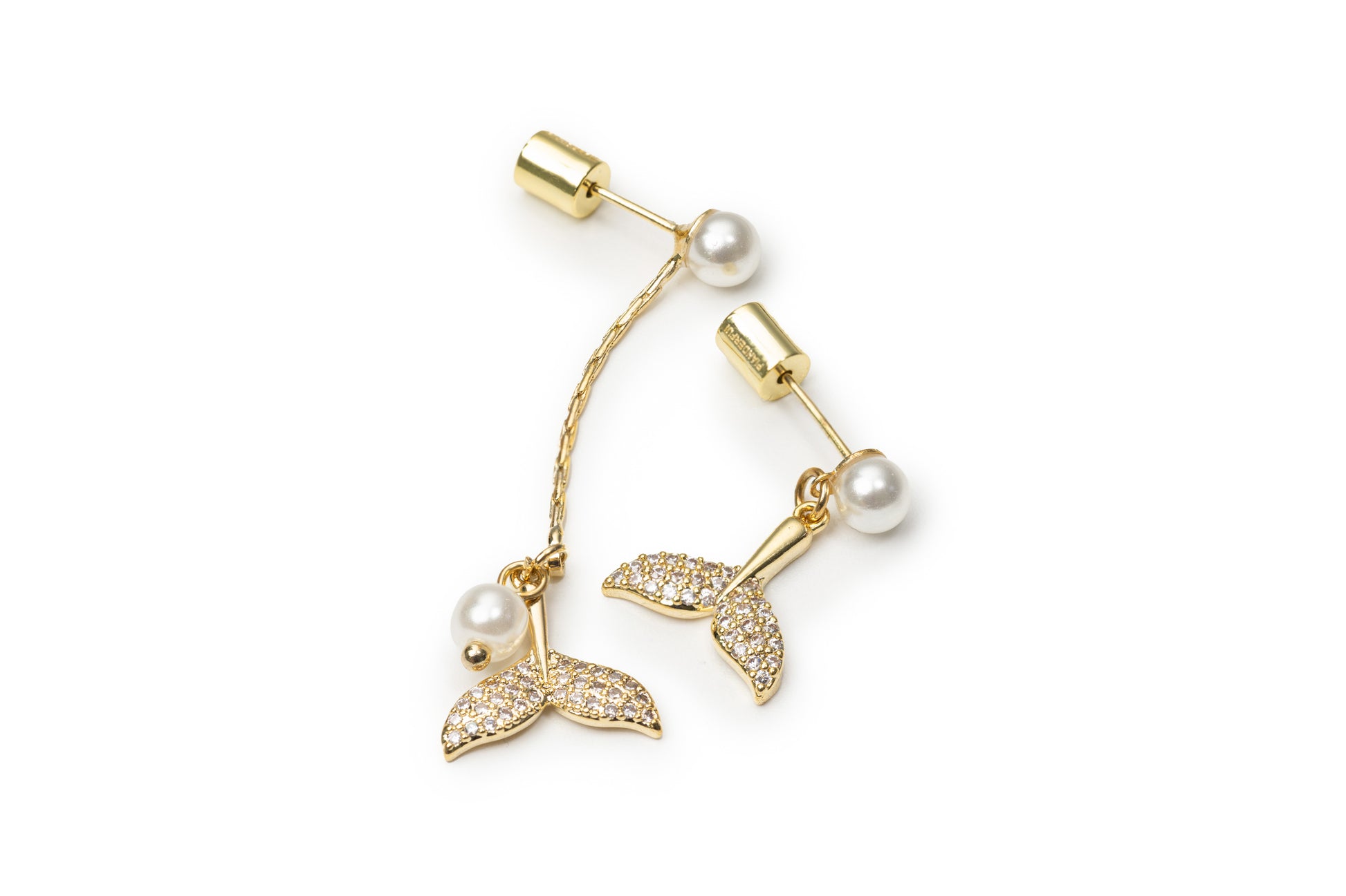 Planderful Mermaid Tail Drop Earrings - Golden Drop Earrings