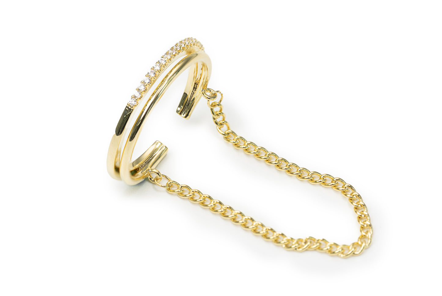 Layered Chain Shape Ring - Golden Ring for Women