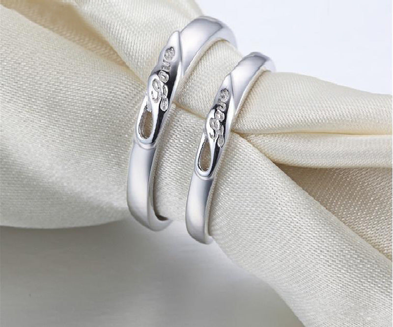 LOVE Wings Silver Couple Ring for Women