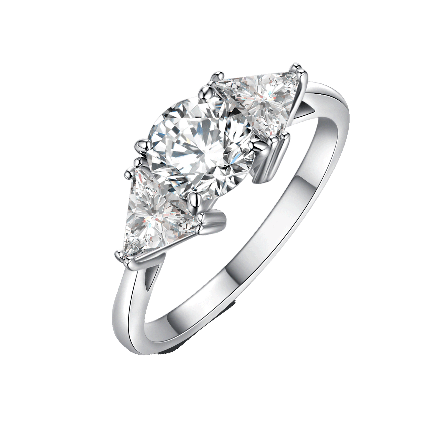 Moissanite Three Stone Engagement Ring for Women