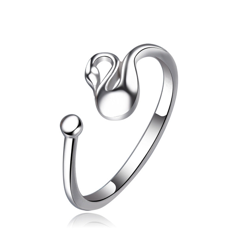 Opening Design Swan Silver Ring for Women