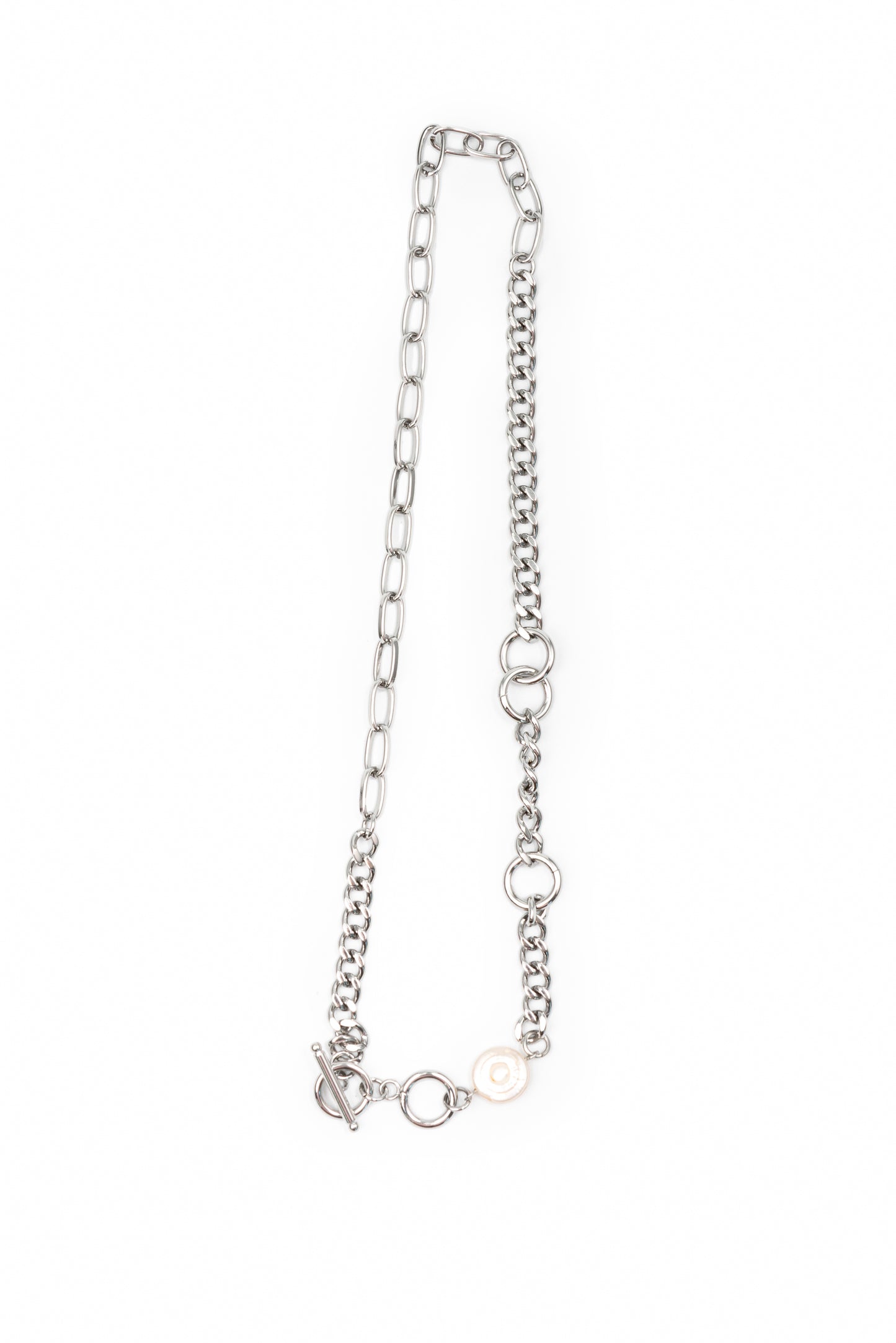 Silver Double Shape Necklace for Women