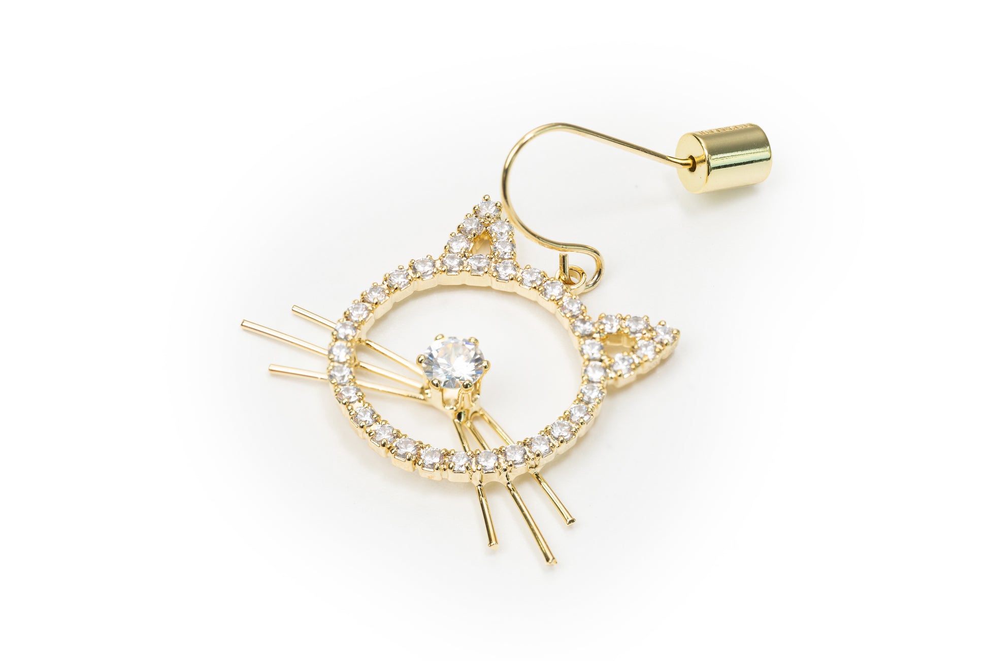 Planderful Golden Cat Shape Drop Earrings - Golden Drop Earrings for Women