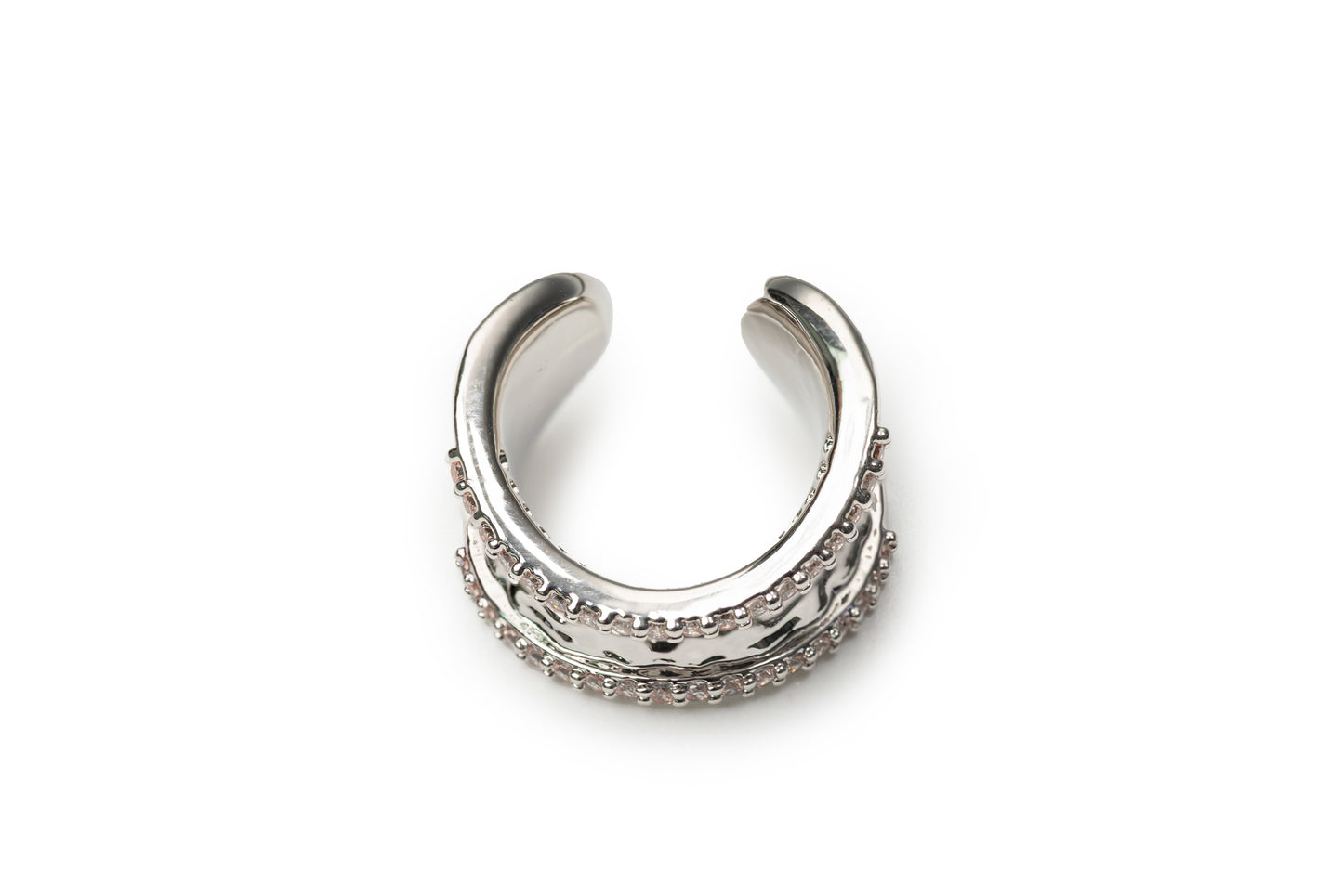 Curve Ear Clip - Silver Clip for Women (Only One Not In Pair)