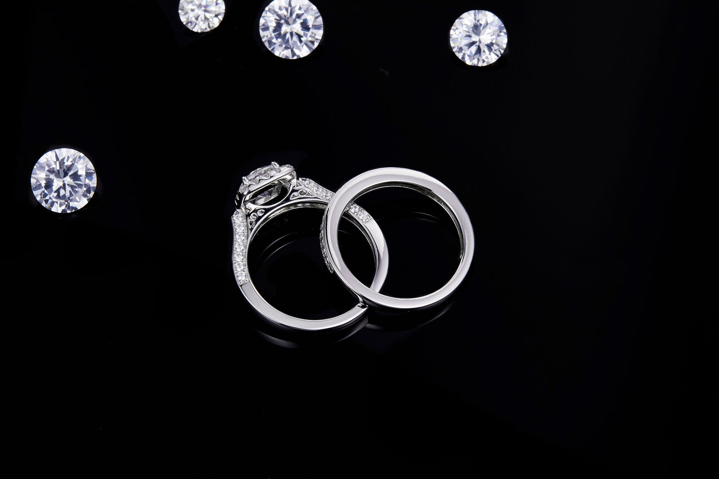 Soleste Moissanite Princess Cut Ring Pack for Women