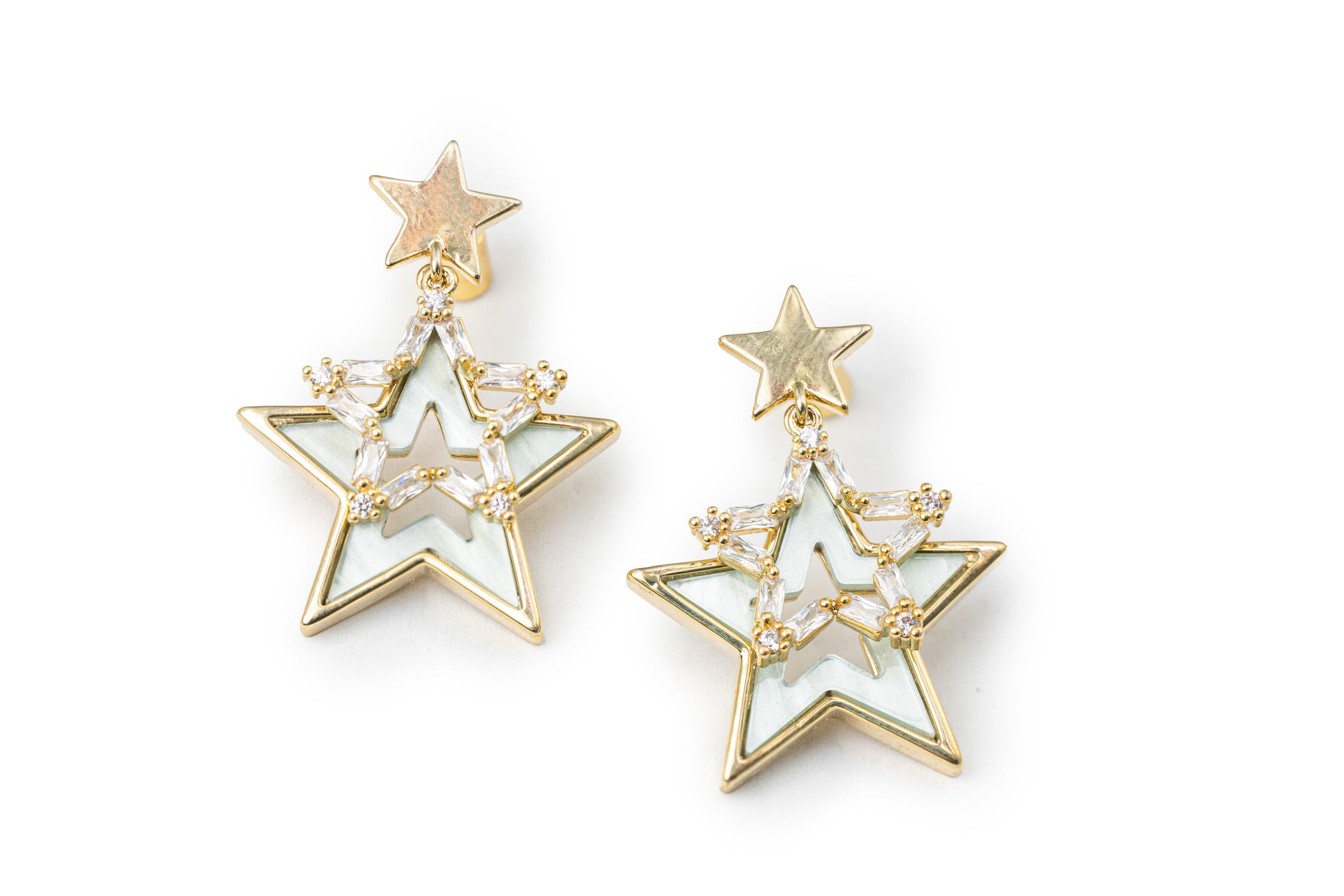 Stars with Stars Drop Earrings - Golden Drop Earrings for Women