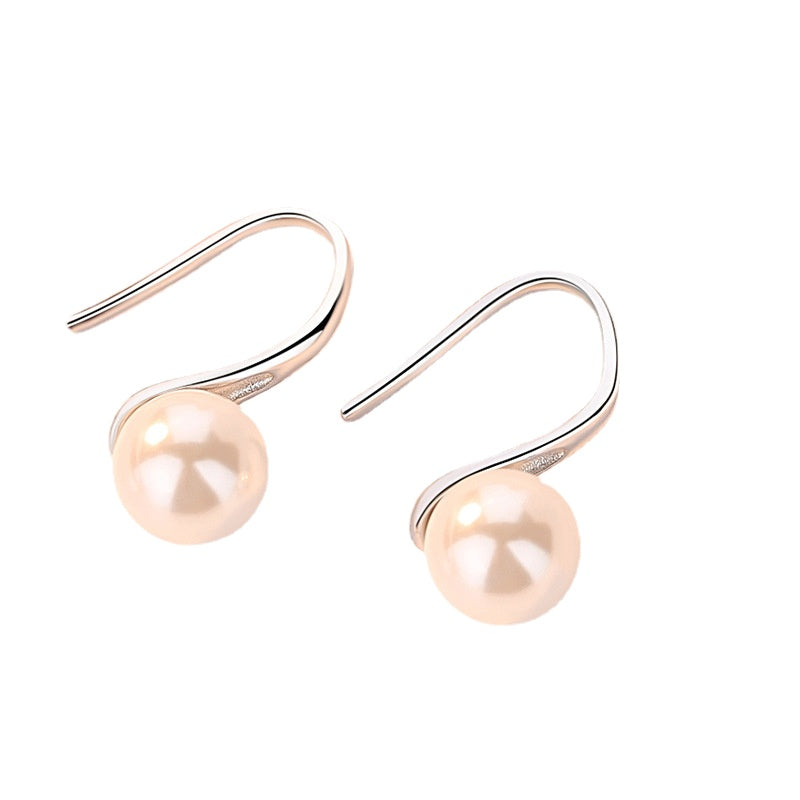 Pearl Pendant Silver Drop Earrings for Women