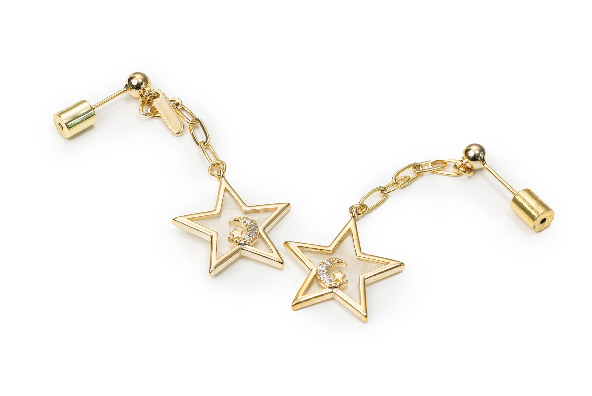 Planderful Golden Star Drop Earrings - Golden Drop Earrings for Women