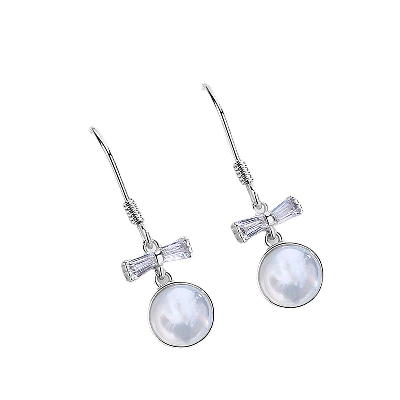 Bowknot Silver Drop Earrings for Women