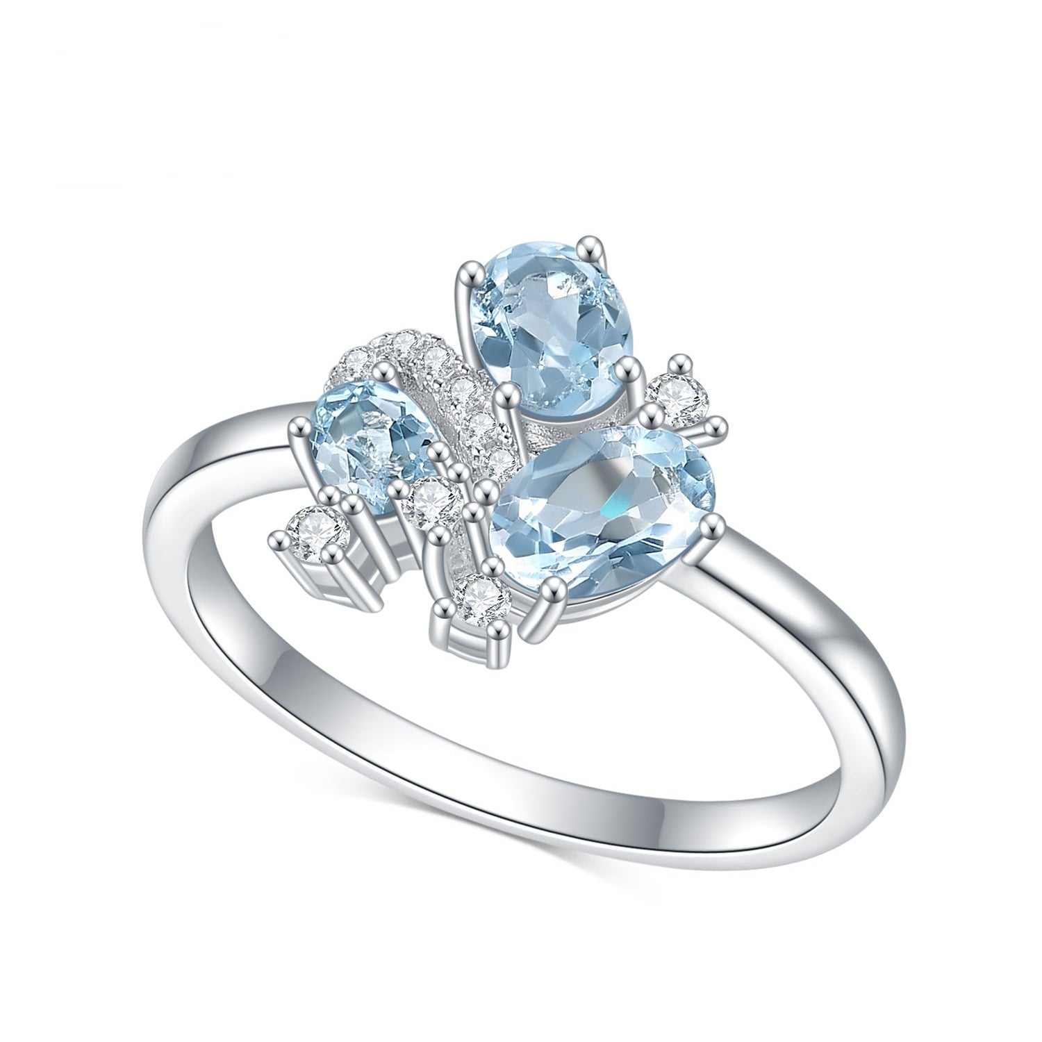 Natural Topaz Sterling Silver Ring for Women