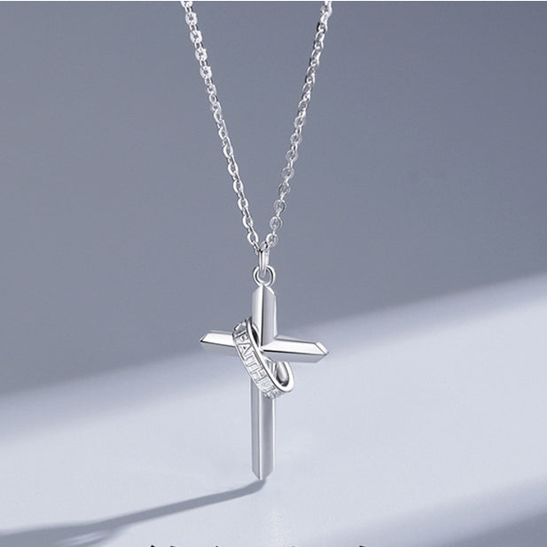 Cross Pendant Silver Necklace for Women