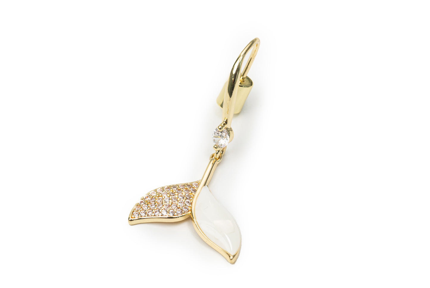 Planderful Golden Mermaid Tail Drop Earrings - Golden Drop Earing for Women