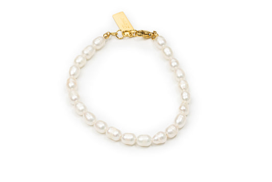 Bracelet with Freshwater Pearls - Golden Freshwater Pearls Planderful Bracelet for women (Gold-Plated Copper)