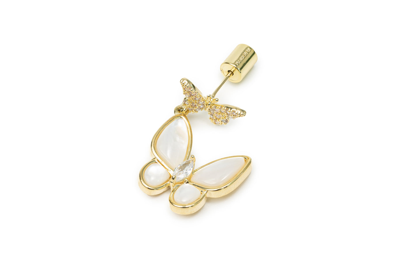 Butterfly in the Garden Drop Earrings - Golden Drop Earrings for Women