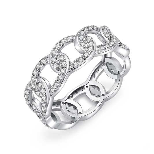 Curve Full Eternity Moissanite Band Ring for Women