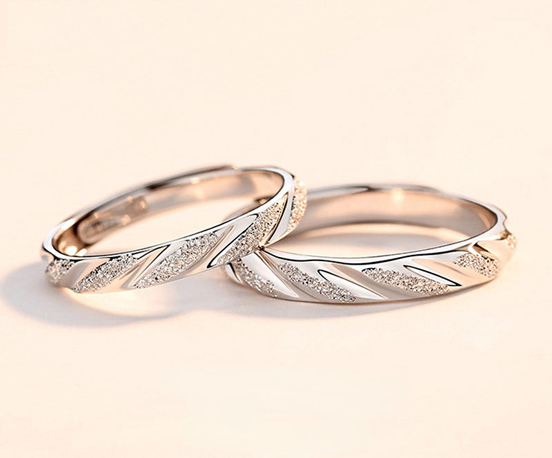 Platinum Love Bands with a Touch of Rose Gold and Single Diamonds JL P