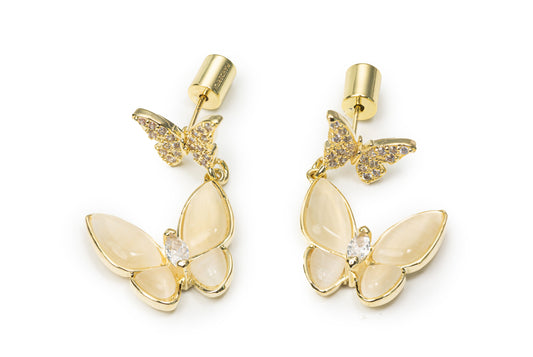 Little Butterfly Drop Earrings - Golden Drop Earrings for women