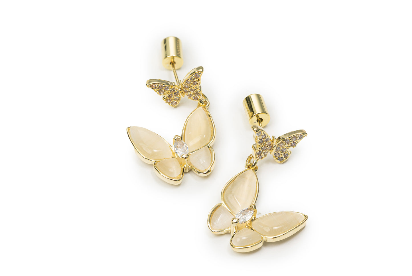 Little Butterfly Drop Earrings - Golden Drop Earrings for women