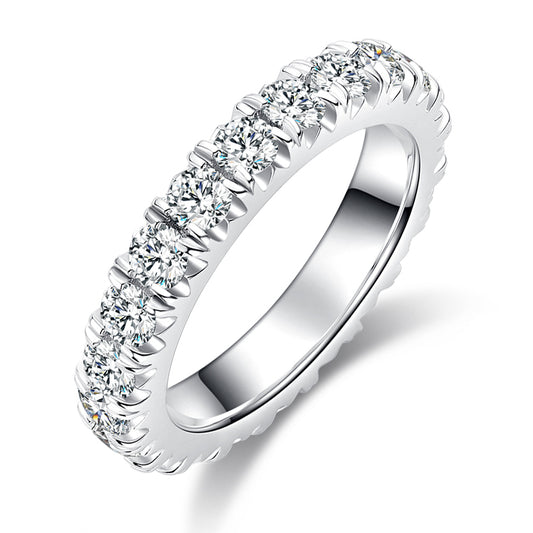 Classic Full Eternity Moissanite Ring for Women
