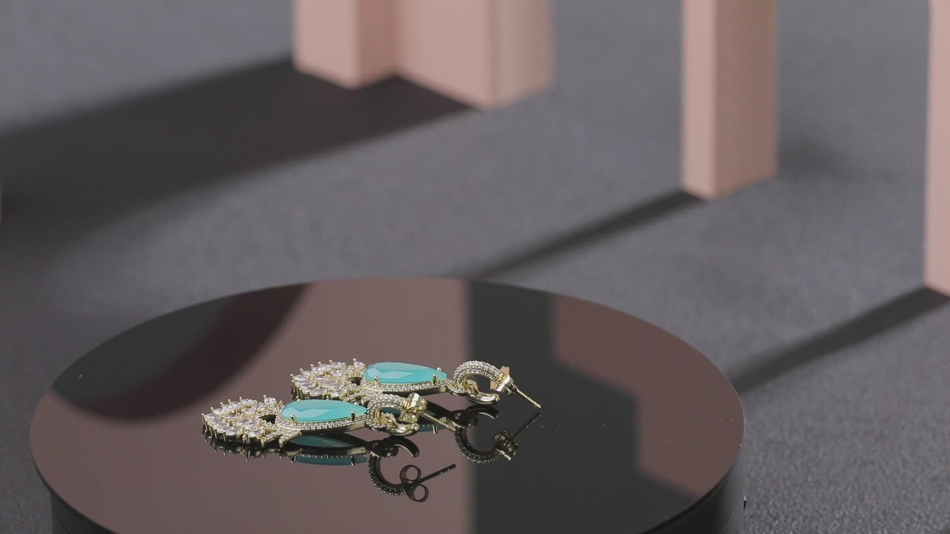 Planderful Blue Crystal Drop Earrings - Golden Drop Earrings for Women