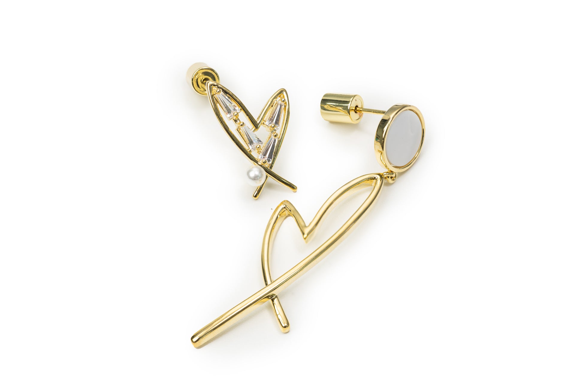 Planderful Hand-Drawing Heart Drop Earrings - Golden Drop Earrings for Women