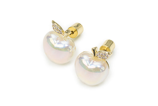 Planderful Apple Studs - Golden Studs for Women