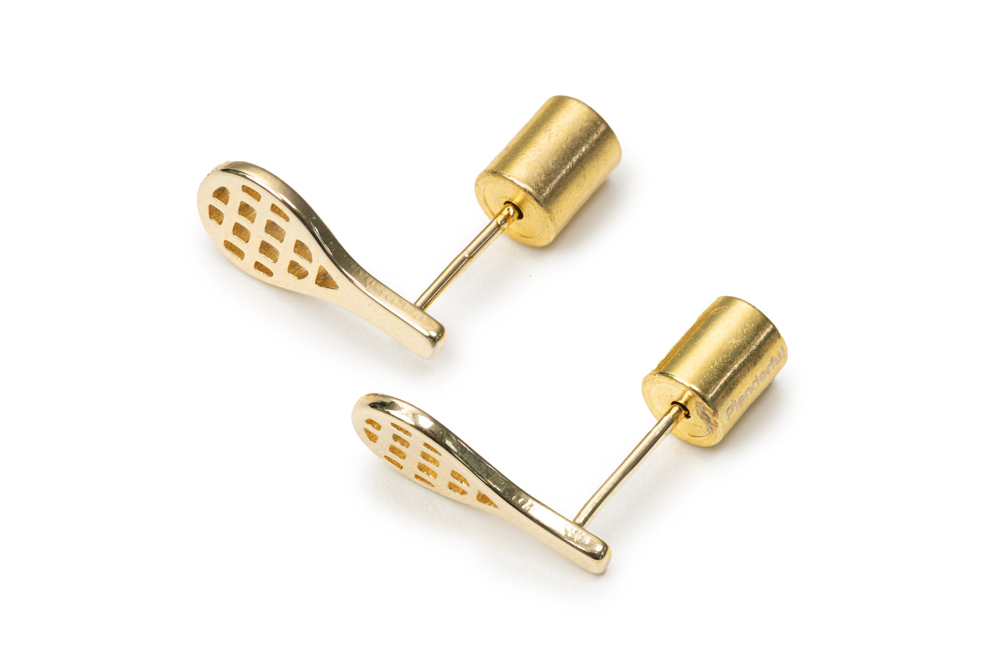 Planderful Golden Tennis Studs Pack - Golden Studs for Women