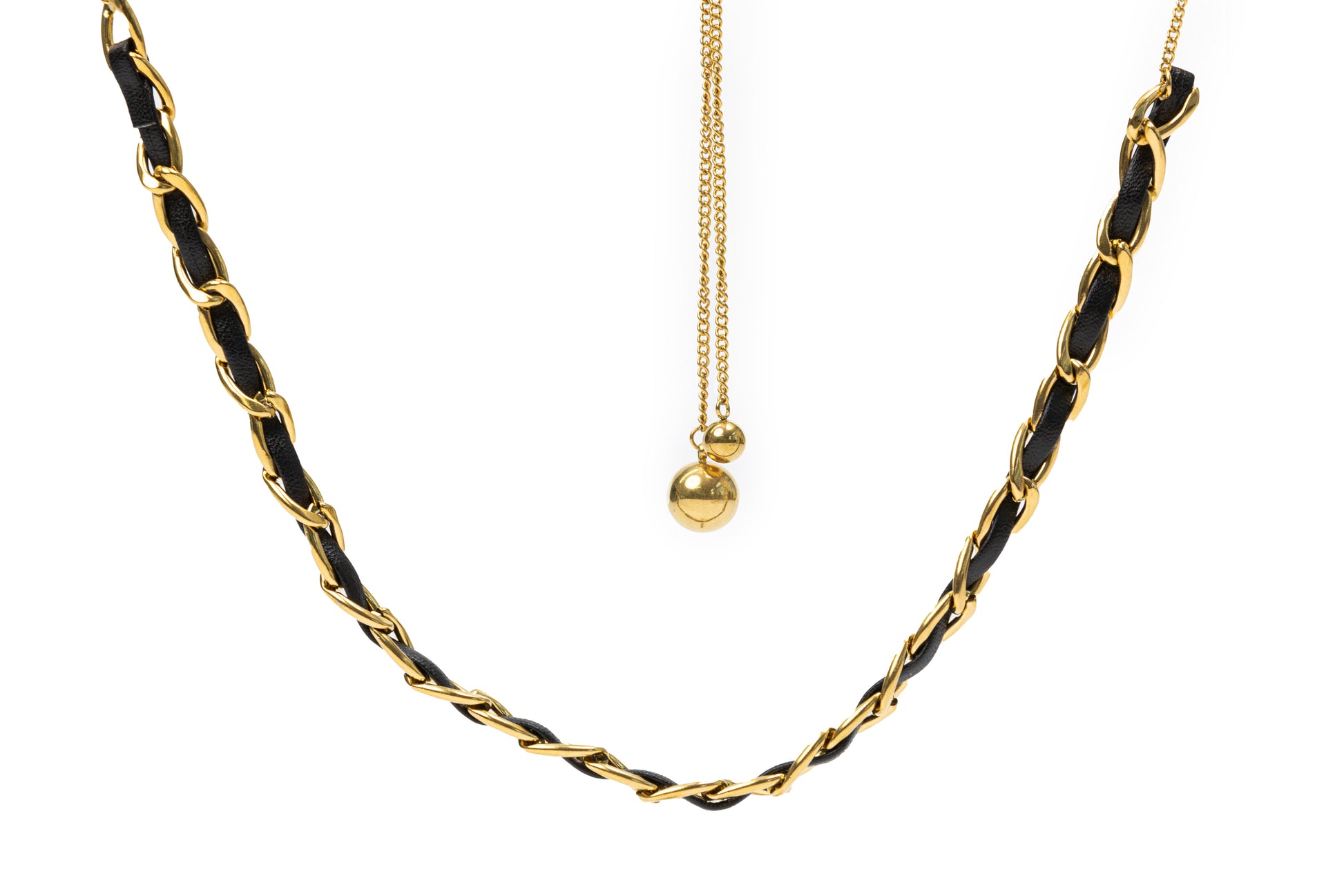 Planderful Golden Leather Necklace - Golden Necklace for Women