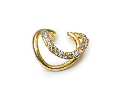 Planderful Golden Sparkle Ear Clip -Golden Ear Clip for Women (Only One Not In Pair)