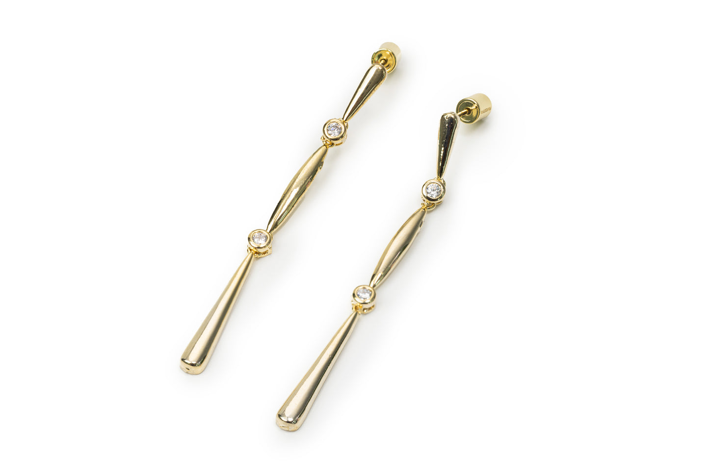 Planderful Golden Bamboo Shaped Drop Earrings - Golden Drop Earrings for Women