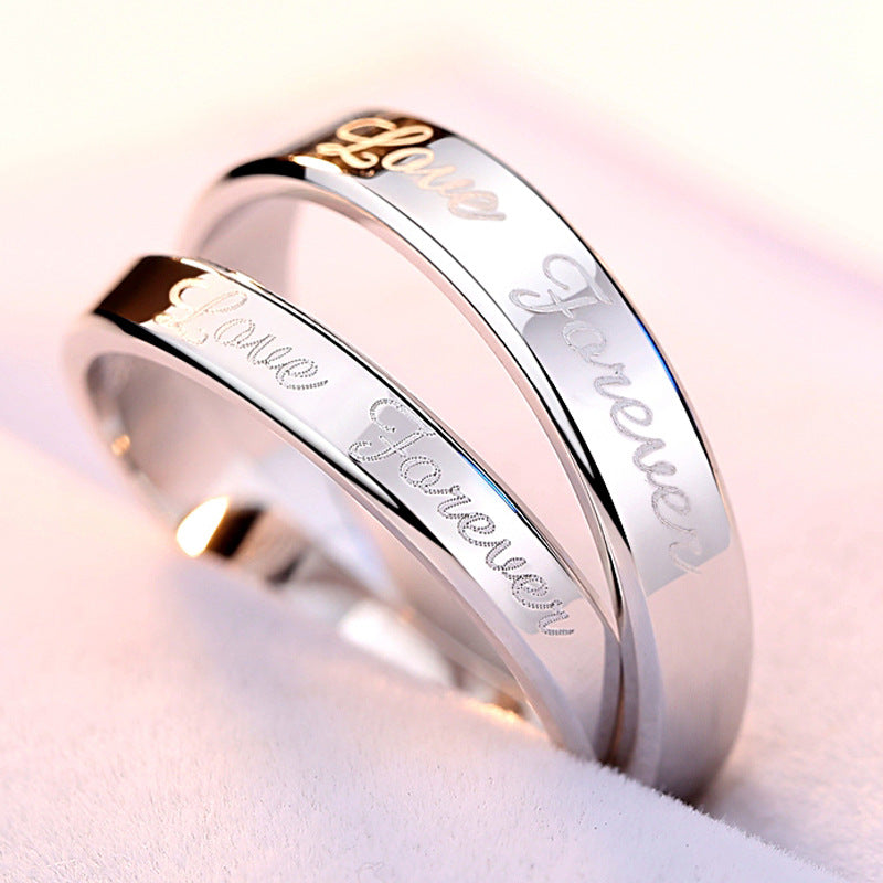 LOVE FOREVER Silver Couple Ring for Women