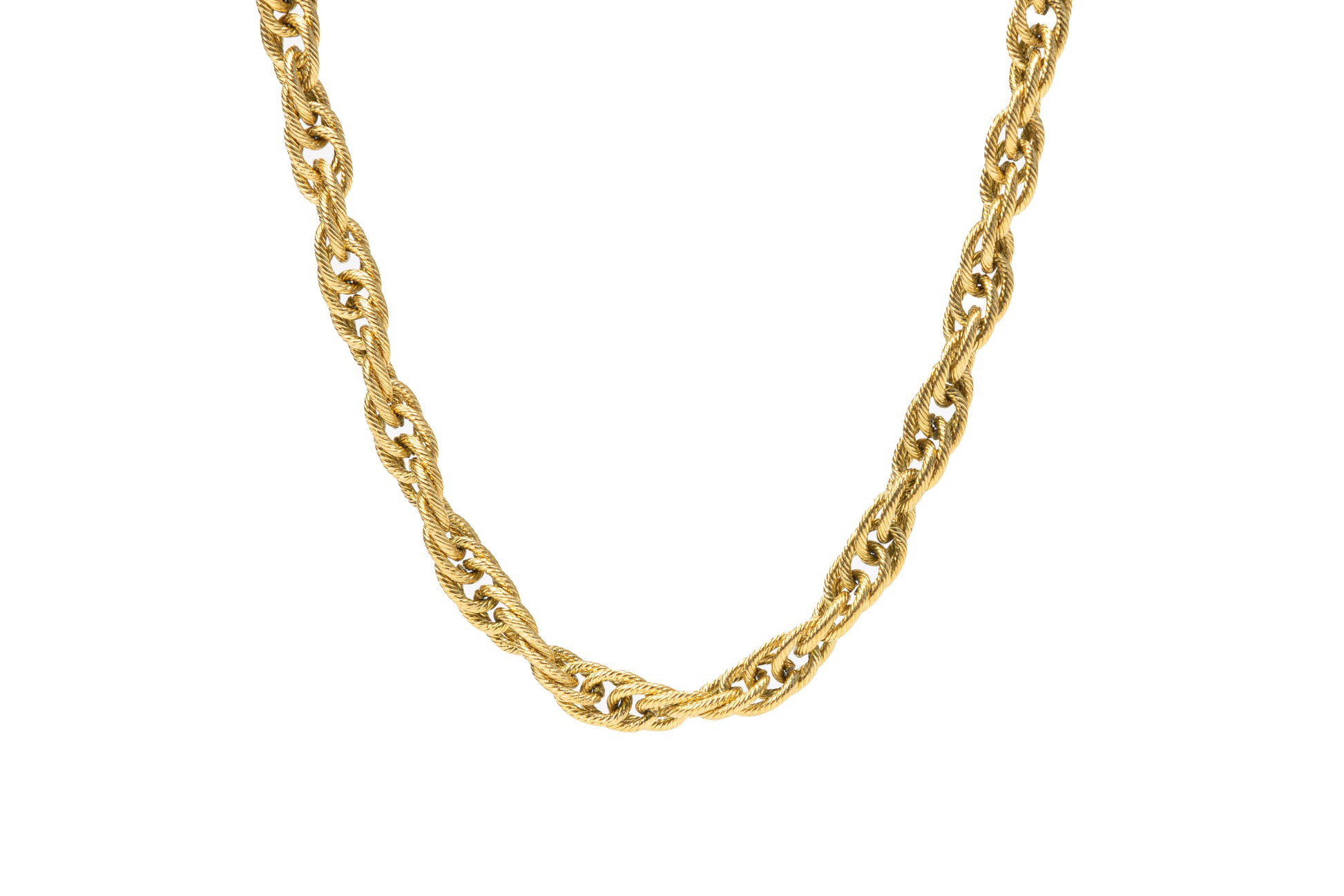 Planderful Golden Twisted Chain Necklace - Golden Necklace for Women