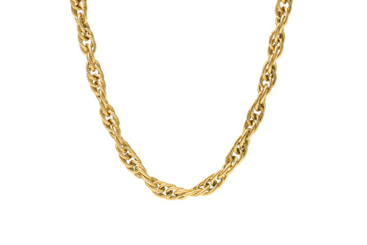 Planderful Golden Twisted Chain Necklace - Golden Necklace for Women