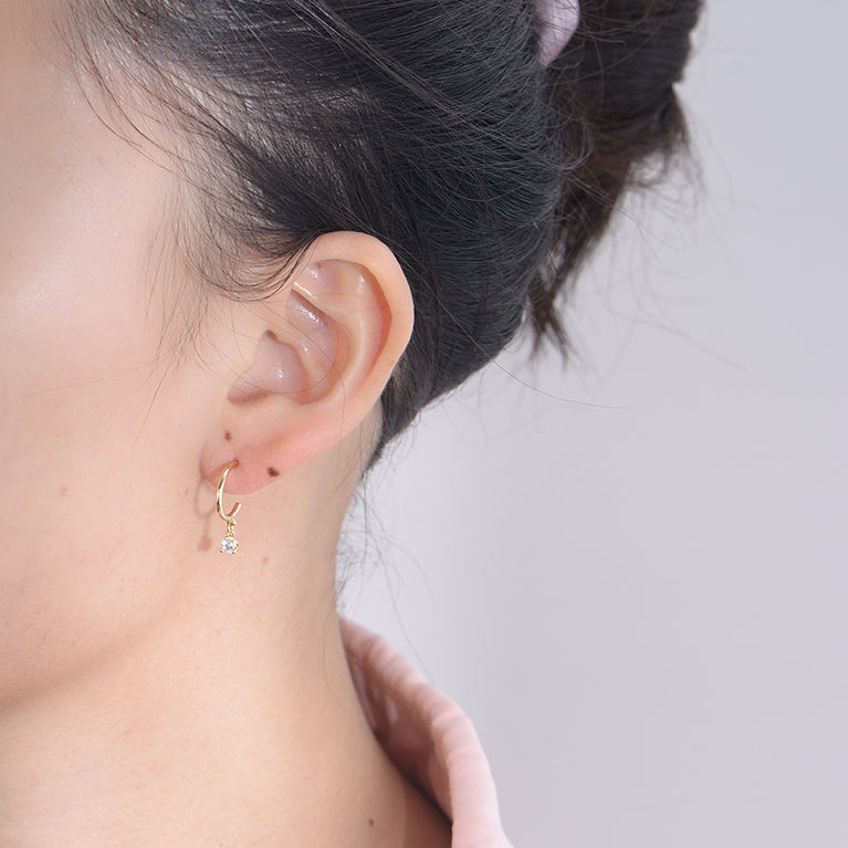 Zircon Pendant Silver Studs Earrings for Women