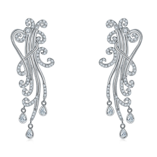 Spoondrift Enamel Silver Drop Earrings for Women