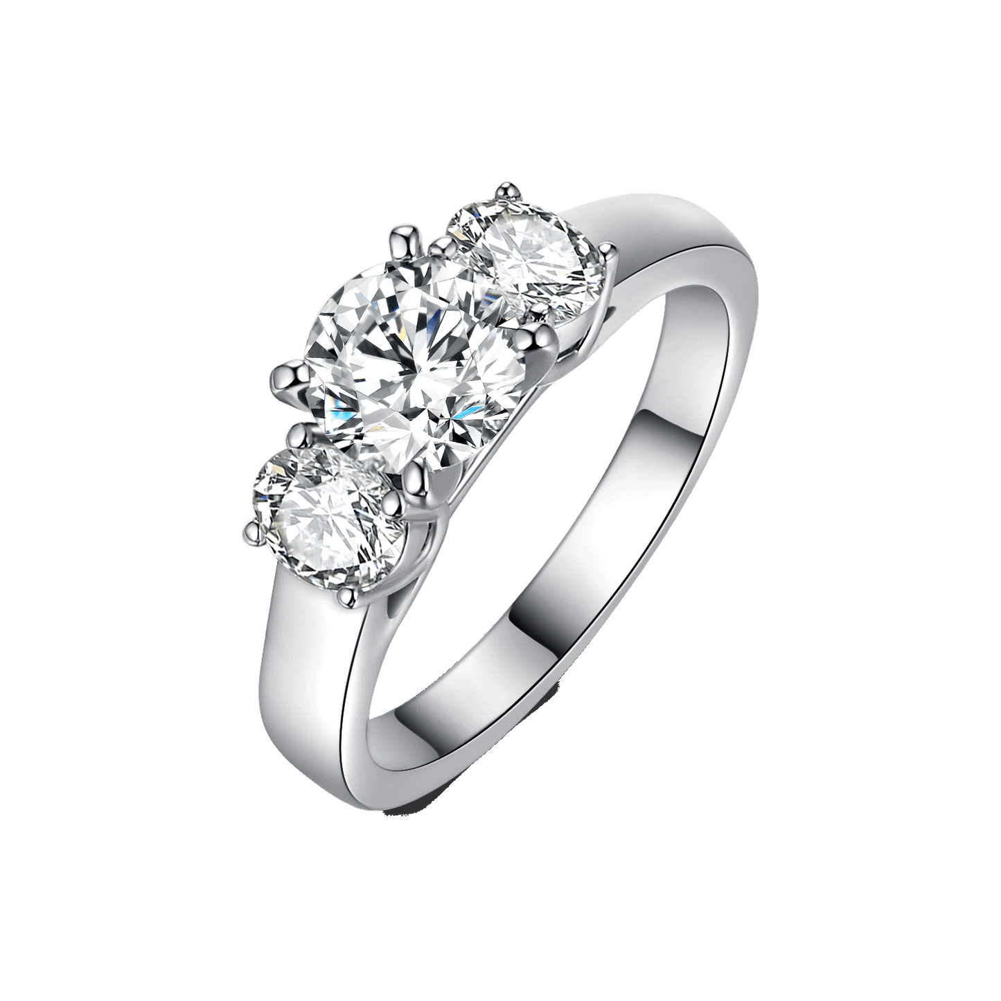 Moissanite Three-Stone Ring for Women